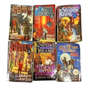 Robert Jordan Mixed Lot 4 Wheel of Time & The Eye of the World Paperback Books